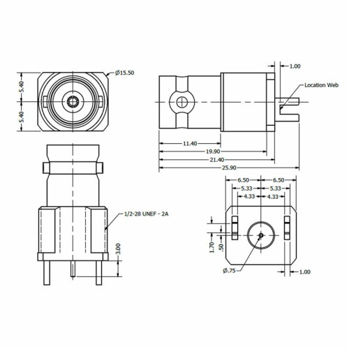C-SX-131 - Edge Mounting BNC Connector 