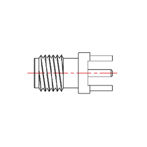 XCT-6007-GGAW - Top Entry PCB Mounted SMA Socket