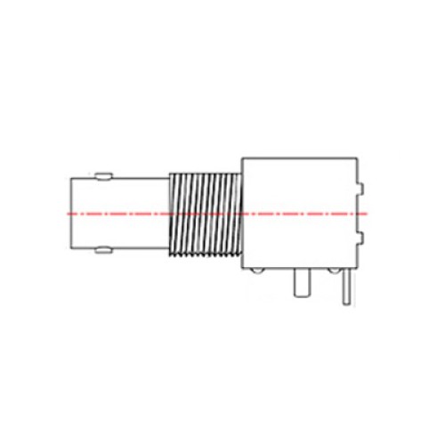 XBL-1021-NGXX - PCB Right Angle Mounting BNC Bulkhead Connector