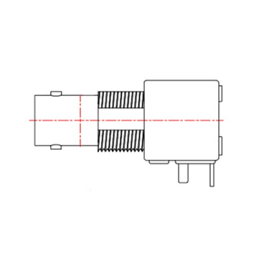XBL-1047-NGAY - PCB Right Angle Mounted Bulkhead Connector with Screen